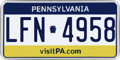 PA license plate LFN4958
