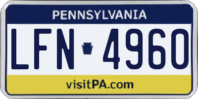 PA license plate LFN4960