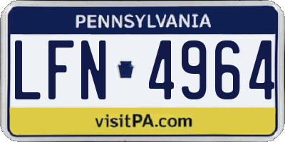 PA license plate LFN4964