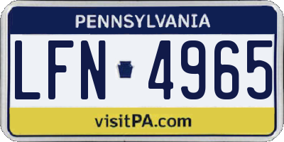 PA license plate LFN4965
