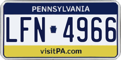 PA license plate LFN4966