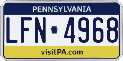 PA license plate LFN4968