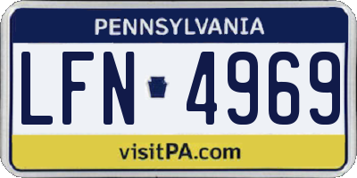 PA license plate LFN4969