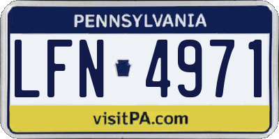 PA license plate LFN4971