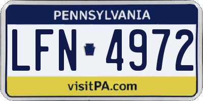 PA license plate LFN4972