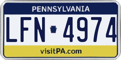 PA license plate LFN4974