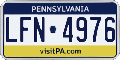 PA license plate LFN4976