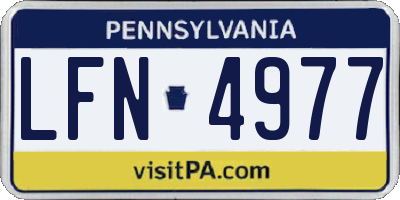 PA license plate LFN4977