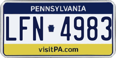 PA license plate LFN4983