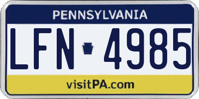 PA license plate LFN4985