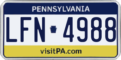 PA license plate LFN4988