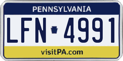 PA license plate LFN4991