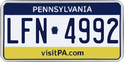 PA license plate LFN4992