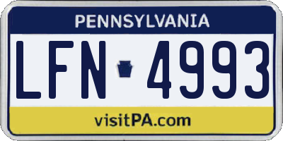 PA license plate LFN4993