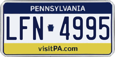 PA license plate LFN4995