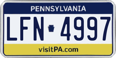 PA license plate LFN4997