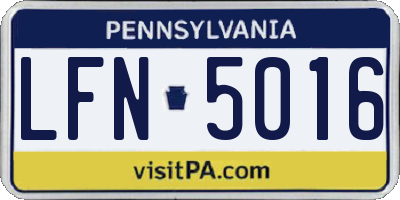 PA license plate LFN5016