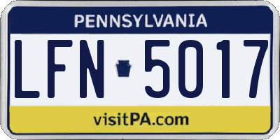 PA license plate LFN5017