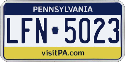 PA license plate LFN5023