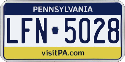 PA license plate LFN5028
