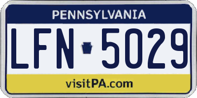 PA license plate LFN5029