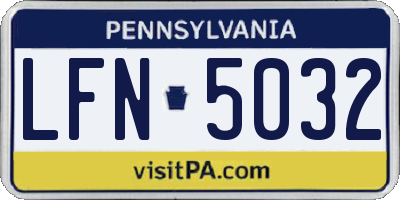 PA license plate LFN5032
