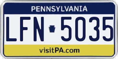 PA license plate LFN5035
