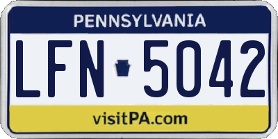 PA license plate LFN5042
