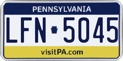 PA license plate LFN5045