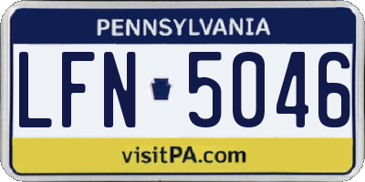 PA license plate LFN5046