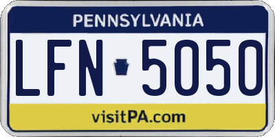 PA license plate LFN5050