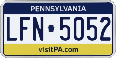 PA license plate LFN5052