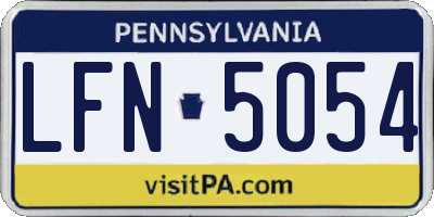 PA license plate LFN5054