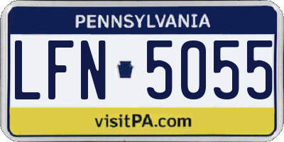 PA license plate LFN5055