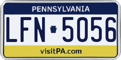 PA license plate LFN5056