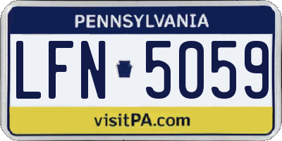 PA license plate LFN5059