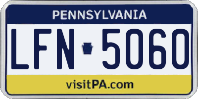 PA license plate LFN5060