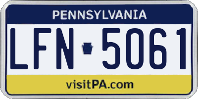 PA license plate LFN5061
