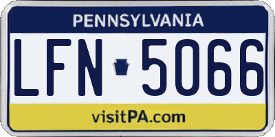 PA license plate LFN5066