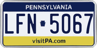 PA license plate LFN5067