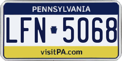 PA license plate LFN5068