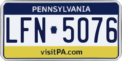 PA license plate LFN5076
