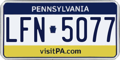 PA license plate LFN5077