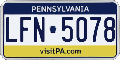 PA license plate LFN5078