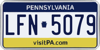 PA license plate LFN5079