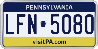 PA license plate LFN5080