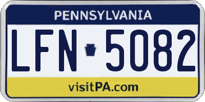 PA license plate LFN5082