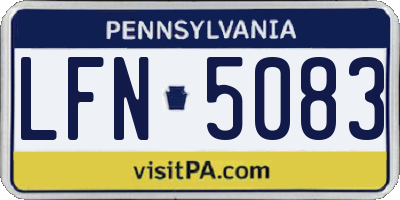 PA license plate LFN5083