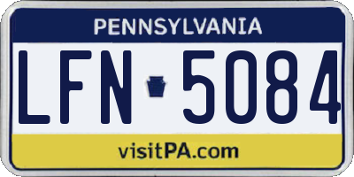 PA license plate LFN5084