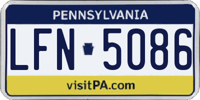 PA license plate LFN5086